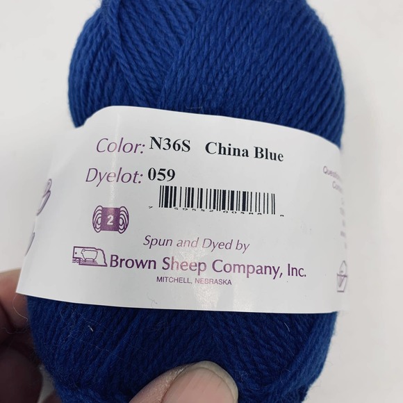 3 Skeins New Brown Sheep Nature Spun 100% Wool Mothproofed Yarn China Blue - Picture 2 of 5